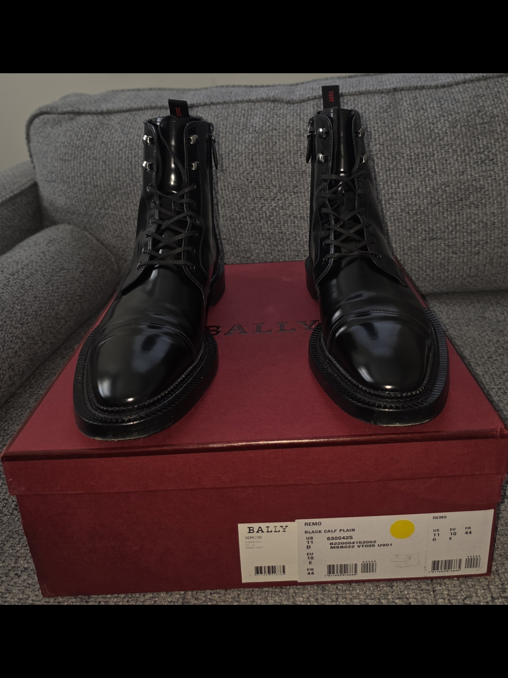 Bally Men's Black Leather Lace-Up Boots